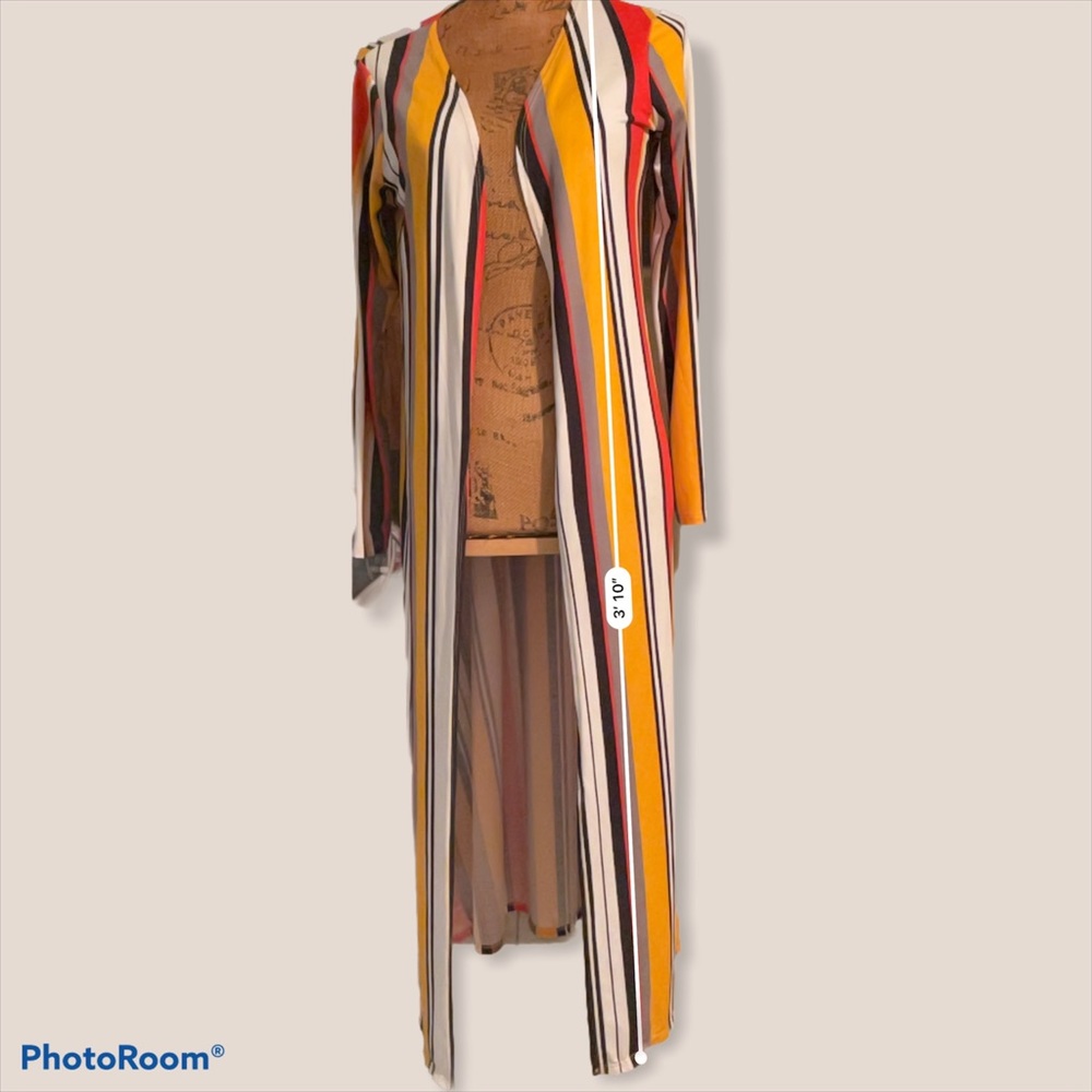 red yellow and white striped light shaw cover